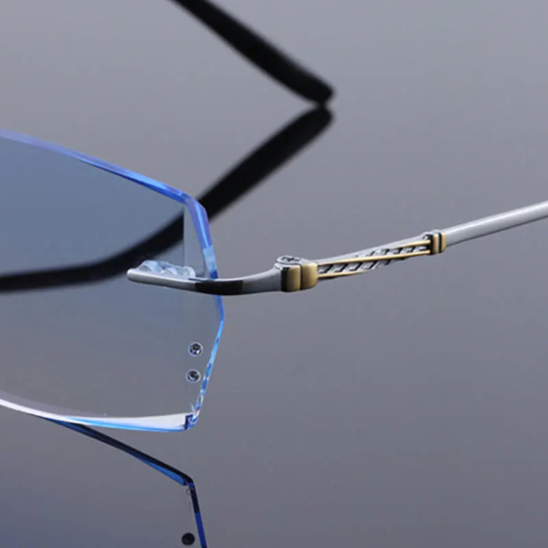 Reven Jate 8036 чистый титан без оправы, со стразами резка мужские очки оправа оптические очки по назначению мужские очки мода