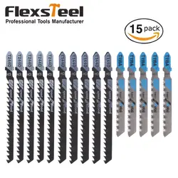 Flexsteel 15 шт. пильные диски t-хвостовик ножовочное полотно набор Ассорти 5 шт. T244D/T144D/T118A для резки дерева, металла, лиственных пород