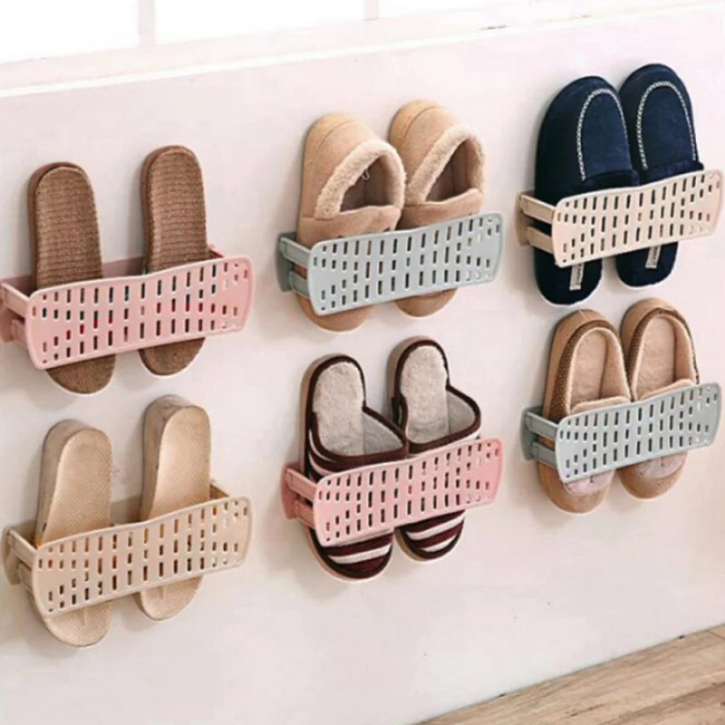 

Shoes Storage Shoes Rack Organizer Convenient Wall-mounted Adhesive Shoes Rack Wall Hanging Bathroom Shoes Organizer Hanger