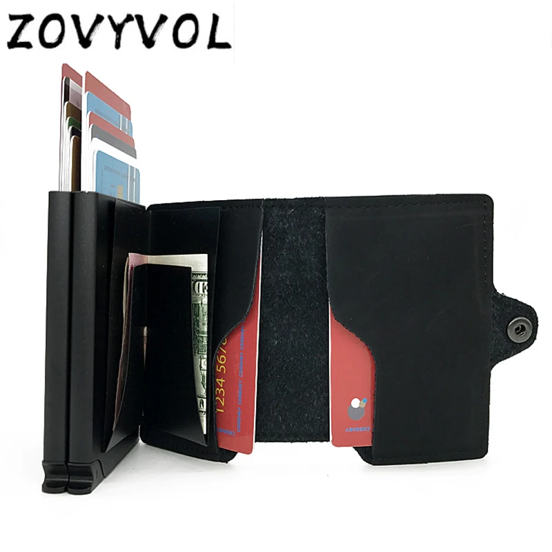 Мужской кошелек ZOVYVOLMini металлический с защитой от кражи|Держатели для карт и