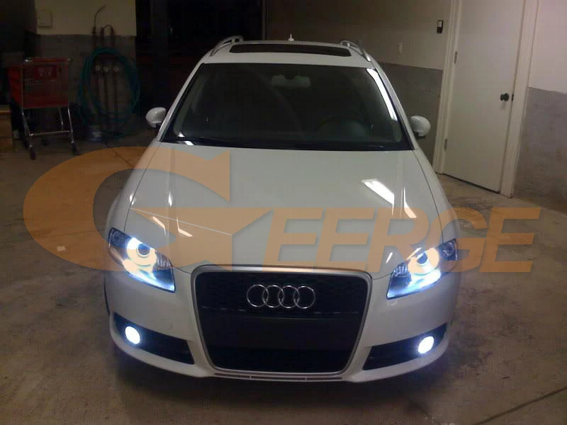 Для Audi A4 S4 RS4 2005 2006 2007 2008 2009 ксеноновая фара отличное Ультра яркое освещение COB комплект светодиодов «глаза ангела» halo ring