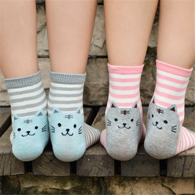 Hot 1 Pair Women Populor 3D Cartoon Animals Striped Socks Cat style Lovely Cotton Socks Cotton Ankle Casual Socks Hot 1 Pair Women Populor 3D Cartoon Animals Striped Socks Cat style Lovely Cotton Socks Cotton Ankle Casual Socks