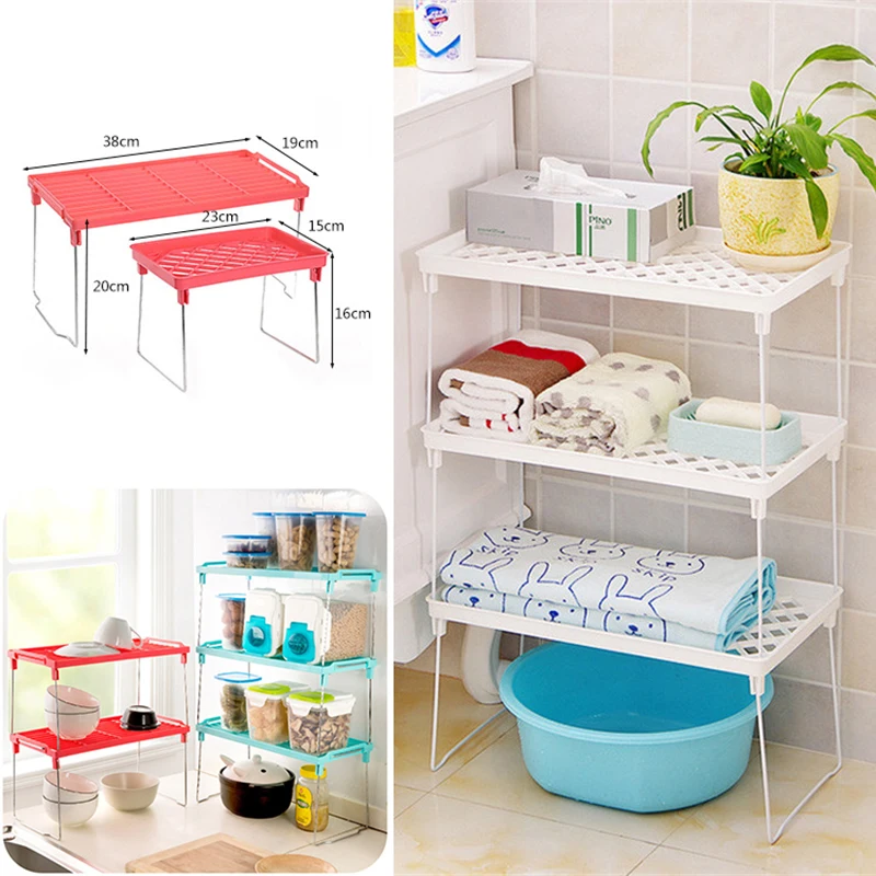 Multilayer Storage Racks Organizer Shelf Foldable Plastic Multiuse