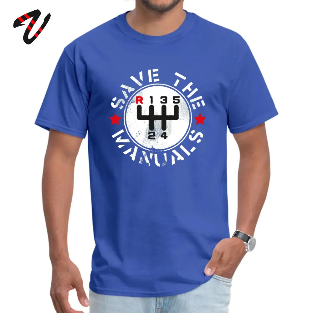Men's Funny Save The Manual Transmission Cotton Crew Neck T-Shirt with Koi Pickle Design - Free Shipping
