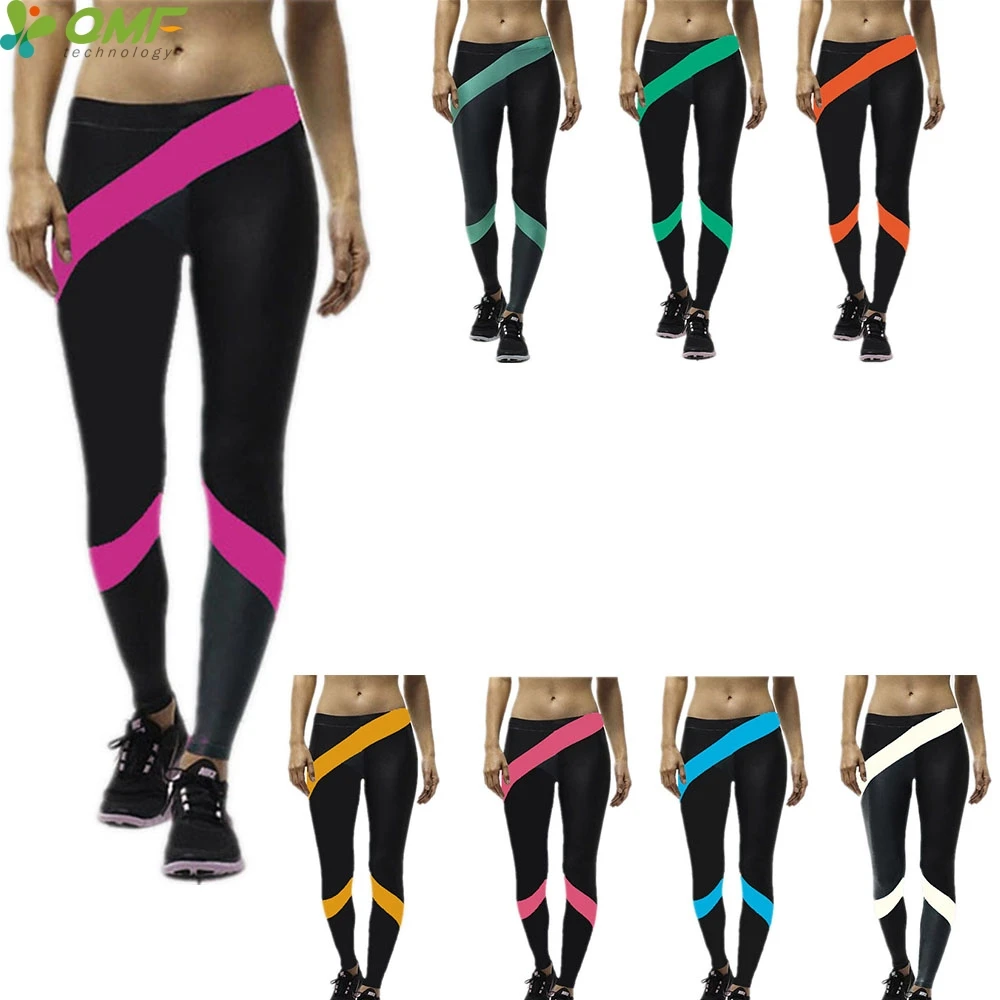 Stripe Fitness Running Tights Black High Waist Yoga