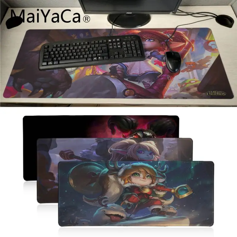 

MaiYaCa High Quality League of Legends Poppy LOL Customized laptop Gaming mouse pad Locking Edge Rubber Large Mousepads