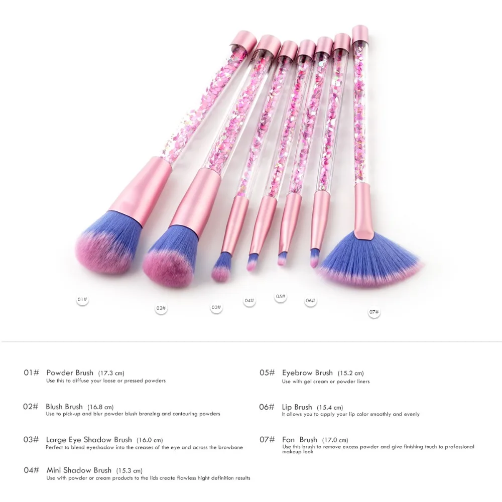Набор кистей для макияжа из нейлона 7 шт.|7pcs makeup brushes|7pcs makeupmakeup brush set 7pcs |