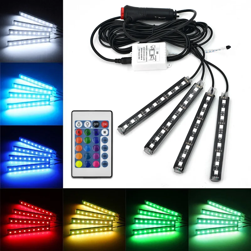 Светодиодная лента RGB SMD 5050 для автомобиля 4 шт./компл. 10 Вт декоративная
