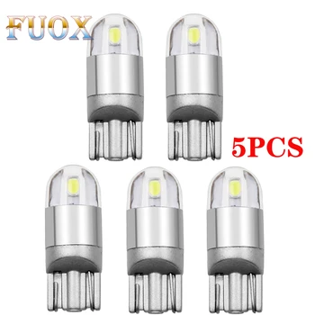 

5pcs T10 LED Bulbs White 168 501 W5W LED Lamp T10 Wedge 3030 2SMD Interior Lights 12V - 24V 6000K Red Amber yellow Ice Blue