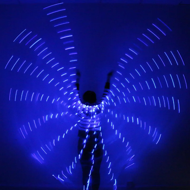 Belly Dance LED Isis Wings Colorful Popular Stage Performance Props Belly Dancing Wings Props With Stick Belly Dancing Accessory