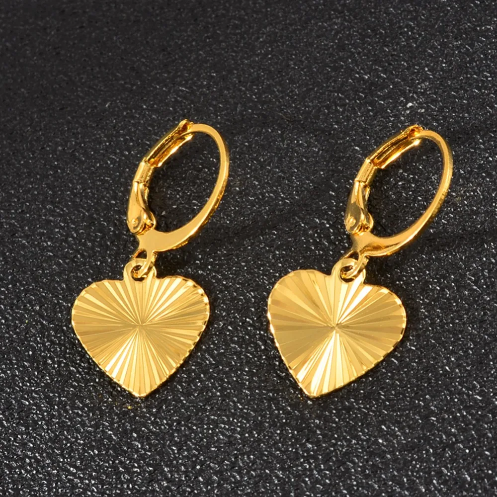 

Anniyo Gold Color Heart Earring for Women Girls Trendy Love Earrings Australia New Zealand Kiribati Jewelry Gifts #005709