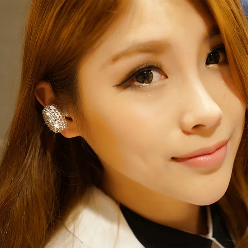 Wireless Earphones Bluetooth Earhook Earpiece Women Girls Earphones Fashionable Luxury Diamond