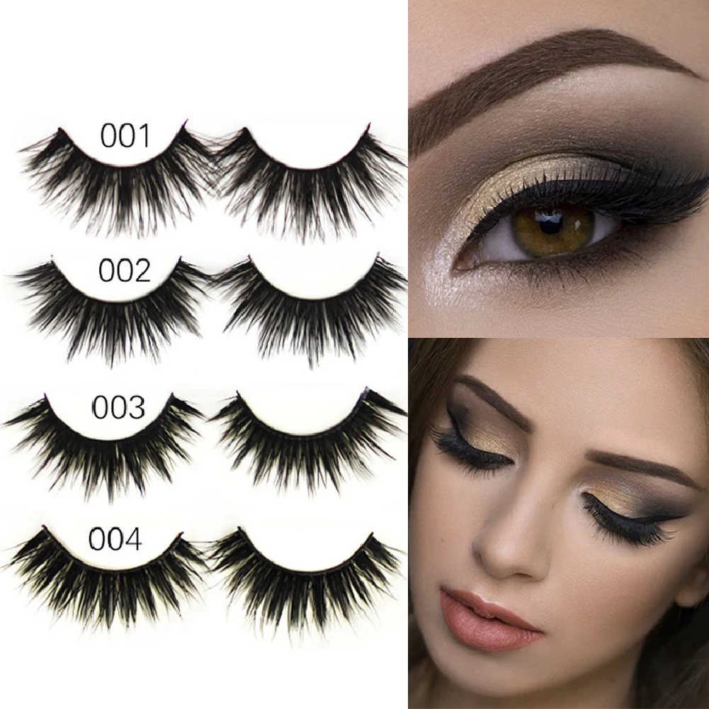 

5 Pairs False Eyelashes 4 Styles 3D Faux Mink Hair Soft Fluffy Wispy Lashes Handmade Natural Eye Makeup Extension Tools CW29