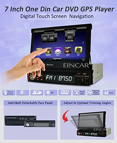 Best Single 1Din Car CD DVD Player GPS Navigator Car Stereo radio 1din GPS Navigator Multimedia player Radio Bluetooth+Steering wheel 2
