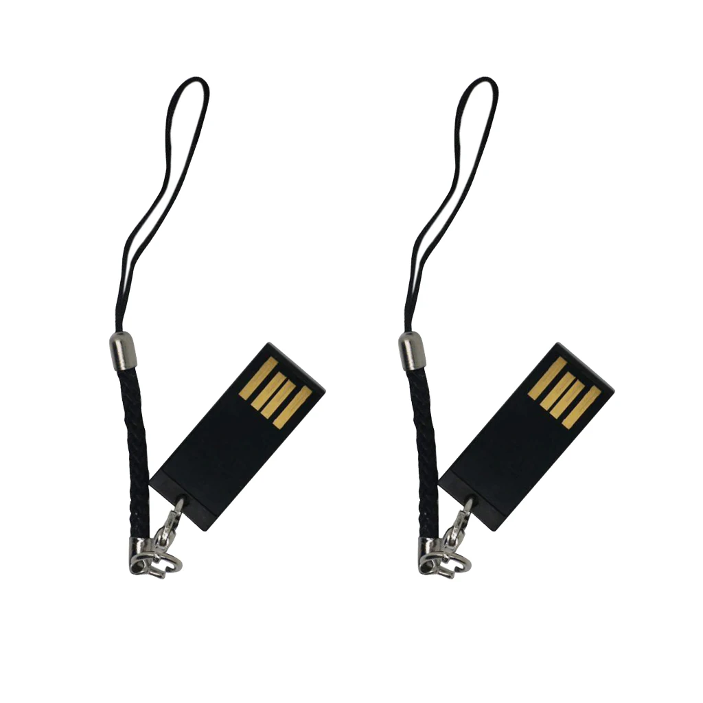 2Pcs Storage USB Flash Drive Memory Stick Mini Pen Drive Pendant  Black 32GB