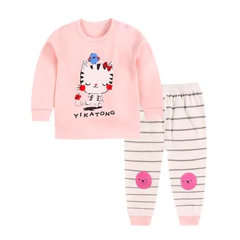 

Bird and Cat Design Autumn Baby Boys Girls Clothes Sets Cotton Long Sleeve Top Shirts + Shorts 2pcs/set Kids Winter Clothing