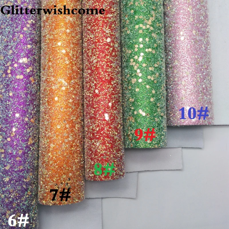 Glitterwishcome 30X134 см мини-рулон синтетическая кожа, массивная блестящая кожа, искусственная ткань из искусственной кожи винил для бантов, GM054