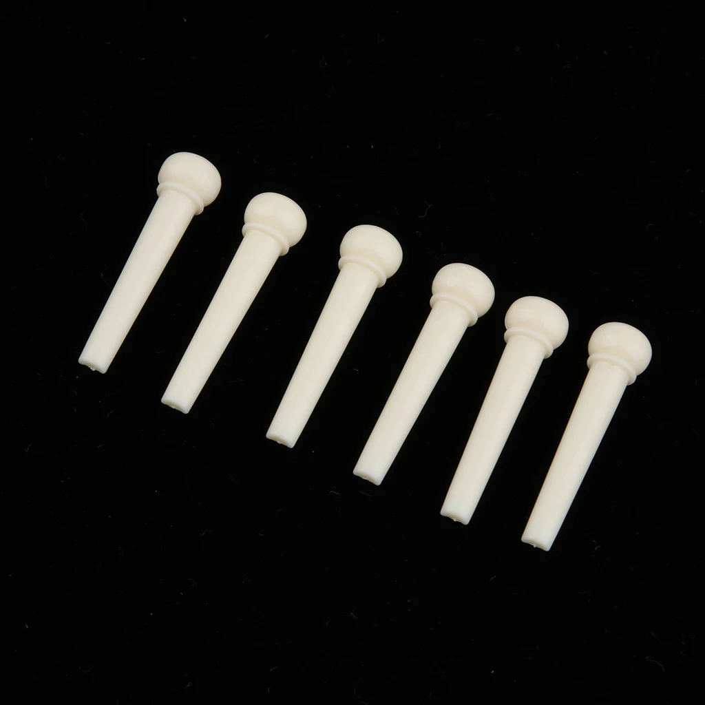 

6 Pieces Bridge Pin Kit for Acoustic Guitar Turned String Pegs Parts