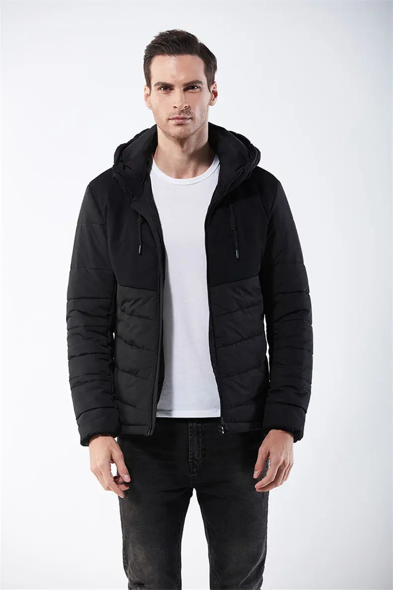Winter Jackets Men Wind Resistant Autumn Spring Drawstring Hooded Mens Jacket Coats Male Thick Warm European Size Machine Wash 02