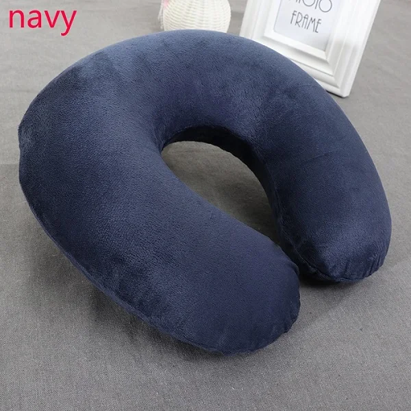 1 шт. u-образная подушка для путешествий, надувные подушки для автомобиля, для воздушного полета, красочные подушки для шеи, поддержка подголовника, мягкая подушка для кормления - Цвет: Navy