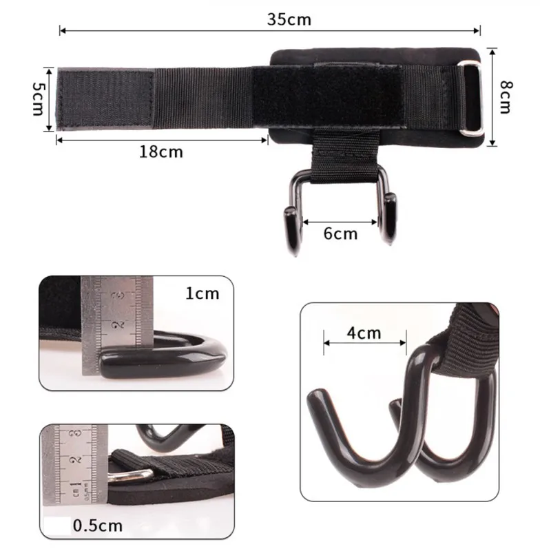1 Пара регулируемых крепких стальных крючков, ремни для силовых тренировок, тренажерного зала, фитнеса, черного цвета, поддержка запястья