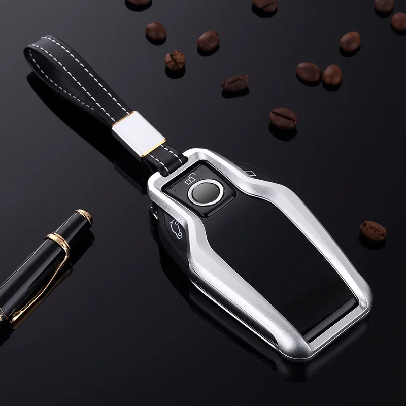 

Aluminum Alloy Car Key Case Cover Key Shell Remote Key Protective for BMW 2017 7 Series 730li 740li 750 Display Key