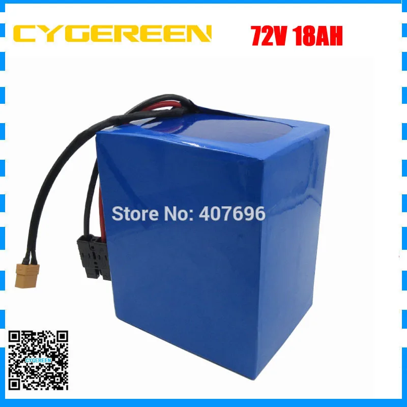 

2000W 72V 18AH scooter battery 72V 17.5AH Lithium battery 72V Battery pack use GA 3500mah cell 30A BMS with 2A Charger