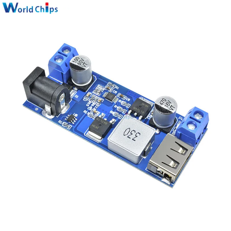 

Replace LM2596S DC-DC 24V/12V To 5V 5A Step Down Power Supply Buck Converter Adjustable USB Step-down Charging Module For Phone