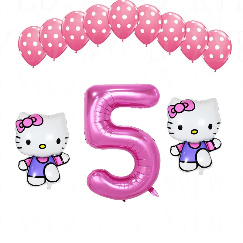 1 комплект hello kitty40 воздушный шар в розовый горошек латексные шары для маленьких