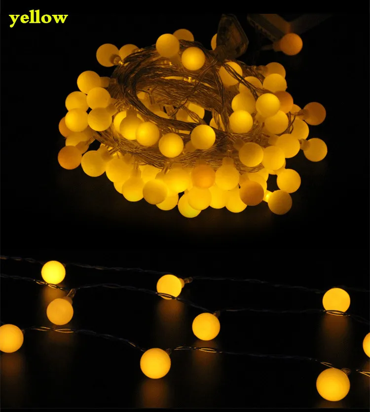 10 м 100LED светильник-шар гирлянды сказочные огни для свадьбы рождественские украшения для дома наружного освещения ЕС вилка/батарея питания