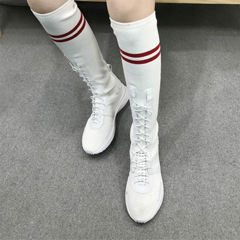 

2018 autumn and winter new boots elastic long boots college wind Sneakers socks boots women's shoes casual high boots students