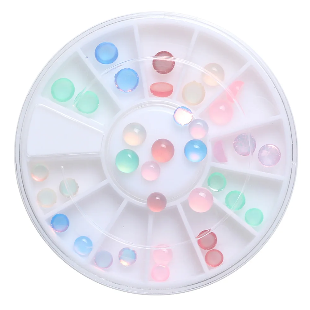 

1Box(36Pcs) Mixed Cat's Eye Beads For Needlework FlatBack Cabochon Scrapbook Decoration Craft DIY Embellishments Accessories