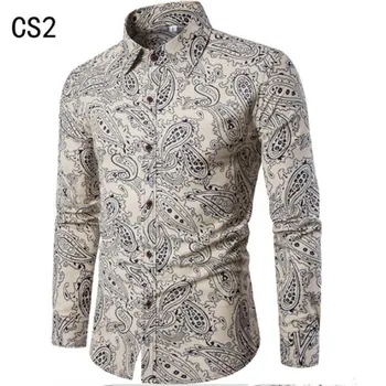 

Spring/summer 2019 men's wear big lapel long-sleeve floral shirt new fashion casual long-sleeve shirt gentleman casual long shir