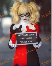 free shipping custom made Batman Arkham Harley Quinn Halloween Carnival Cosplay Costumes Coverall For Adult Women