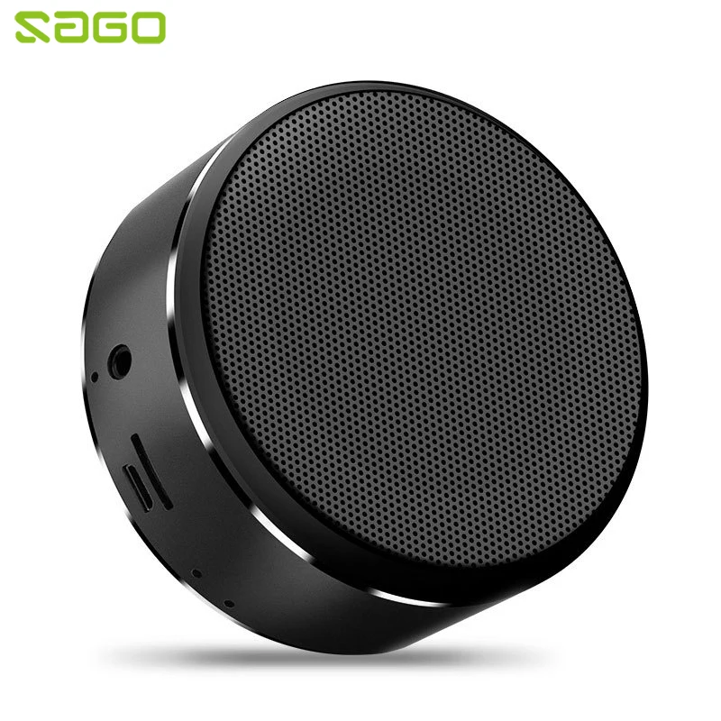 

Sago A8 Mini Speaker Portable Wireless Bluetooth Speaker Fashion Metal Stereo Bass Subwoofer Handsfree with Mic for Home Music