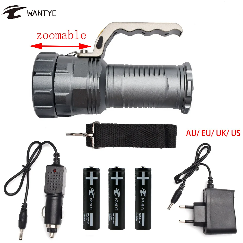 

Zoomable Flashlight Torch XML L2 6000LM Rechargerable Tactical Flash Light 5 Mode Self Defense Torch Light Camping Light Lamp