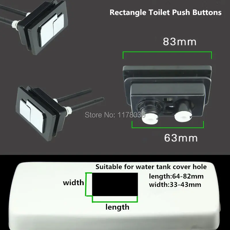 Прямоугольная Туалетная Слива двойная кнопка, АБС пластик Туалет две кнопки, резервуар с водой для унитаза керамическая крышка кнопка, J17393