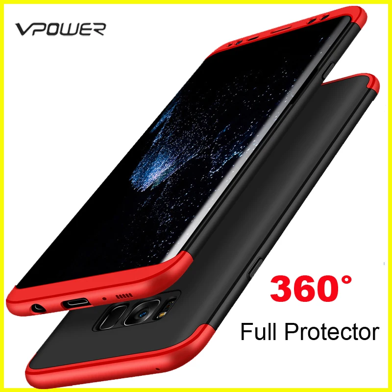 for Samsung Galaxy S8 Plus S10 S9 Plus Case Samsung S8 S10 Lite Cover Vpower 3 in 1 360 Full Protector Case Covers Without Glass