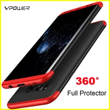 for Samsung Galaxy S8 Plus S10 S9 Case Lite Cover Vpower 3 in 1 360 Full Protector Covers Without Glass