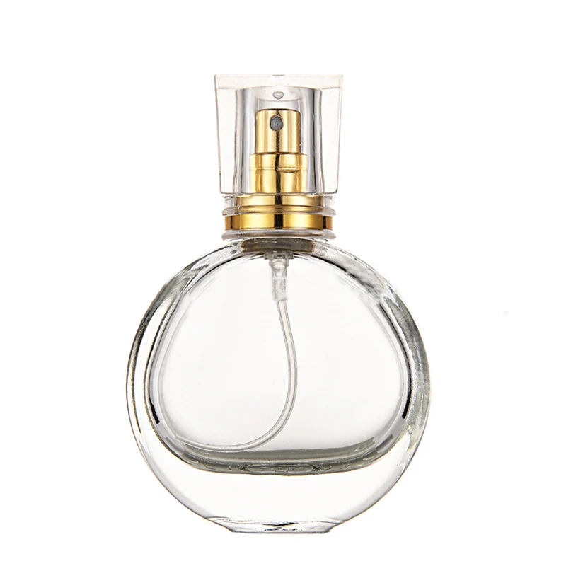 

25ML Portable Clear Glass Spray Perfume Bottle Travel Refillable Cosmetics Empty Bottle With Gold Silver Atomizer
