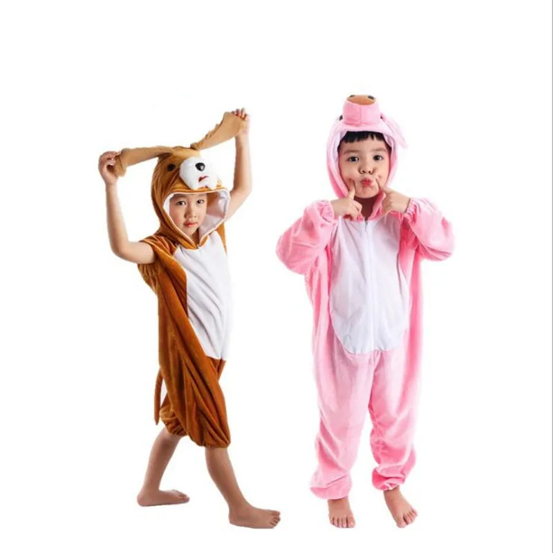 Kids Boys Girls Animals Children Bee Wolf Tiger Dinosaur Cosplay Costumes Jumpsuits Party Costume Christmas Halloween