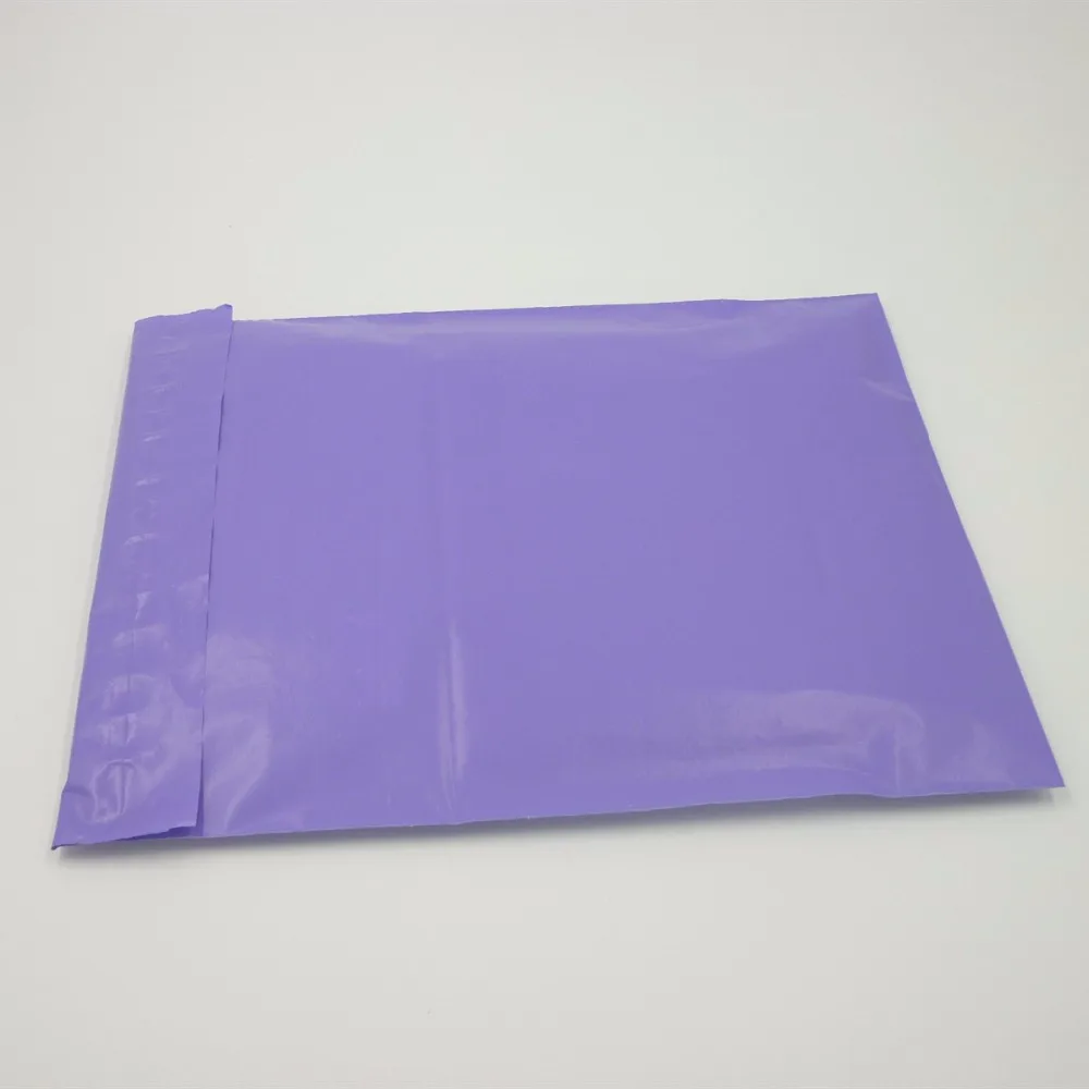 100x Пользовательский логотип Печатный фиолетовый пластик Конверты/почтовые поли сумки для одежды, экспресс-почта сумка упаковочная сумка