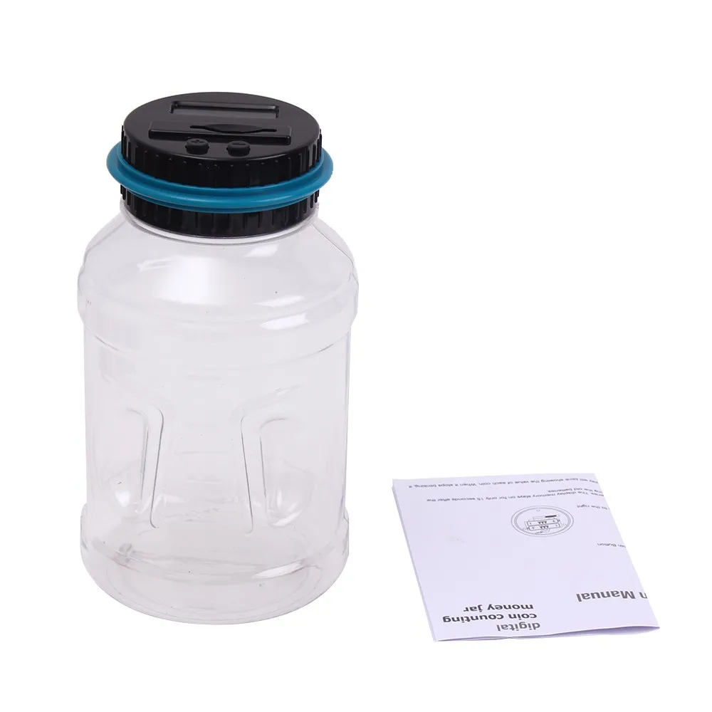 

1.8L Piggy Bank Counter Coin Electronic Digital LCD Counting Coin Money Saving Box Jar Coins Storage Box For USD EURO GBP Money