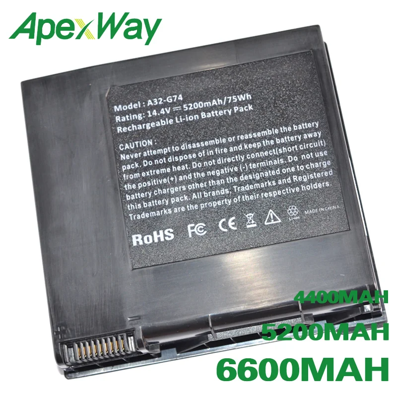 

ApexWay 8 cells Laptop Battery For Asus A42-G74 ICR18650-26F LC42SD128 G74 G74J G74JH G74S G74SW G74SX