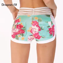 Дракон Fit новые печати шорты с карманами Для женщин Licated эластичные дышащие шорты быстрое высыхание высокое середины талии шорты Для женщин Bodycon