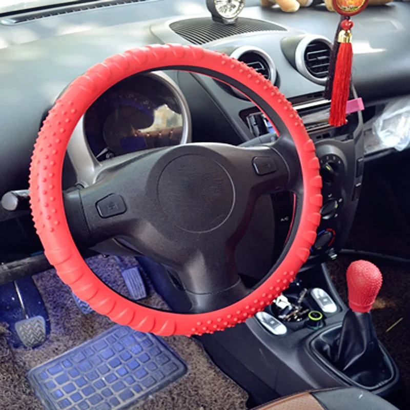 RED SILLICON STEERING WHEEL COVER