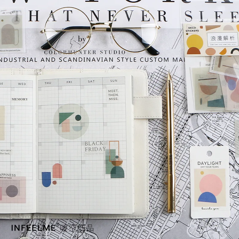 

20Pcs/pack Diary Scrapbook Paper Album Postage Stamp Calendar Cute Stickers Flakes Bullet Journal Stationery Decoration Supplies