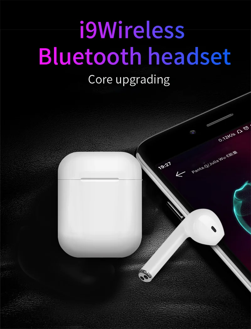 i9 tws Wireless Bluetooth Earphone headset Stereo Earbud Sport Earphones With Charging Box For Iphone Smart Phone Headphone