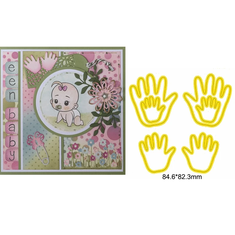 

New Born Baby Handprints Metal Cutting Dies Stencil For Scrapbooking Embossing DIY Paper Card album Handcrafts Templates 2019