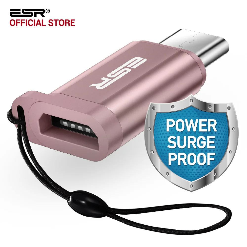 

USB Adapter USB C to Micro USB OTG Cable, ESR Type C Converter for Macbook Samsung Galaxy s8 s9 Huawei p20 pro p10 OTG Adapter